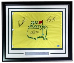 Palmer Nicklaus Player Signed Framed Masters Golf Flag w/ Years Won BAS AD56552 - £2,671.57 GBP