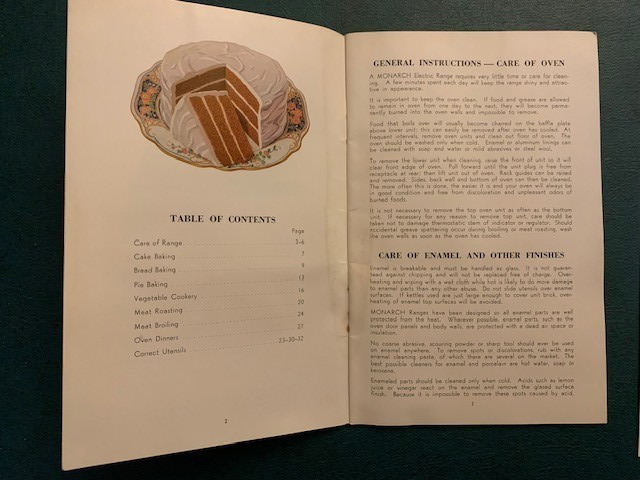 Vintage Booklet Monarch Electric Range Instruction book w/ Oven Chart Centerfold Item image 3