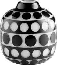 Vase Cyan Design Petroglyph Scandinavian Small Black White Glass - £124.38 GBP