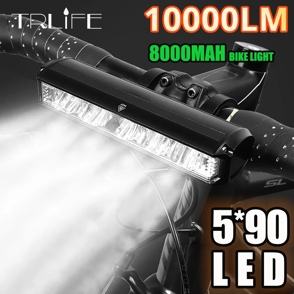 TRLIFE Bicycle Light Front 10000LM Bike Light Waterproof 8000mah 5*P90 - £21.67 GBP+