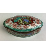 Vintage Hand Painted Lidded Floral Trinket Box - Made In France - $364.70 MXN