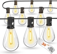 30FT LED Outdoor String Lights with 8 1 Edison Shatterproof Waterproof Bulbs 270 - £32.50 GBP