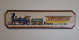 3ft Long Vintage TRAIN Wall Plaque 1970&#39;s Distressed Wood Art NURSERY - £18.63 GBP