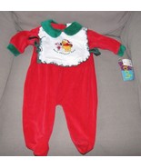 MERRY CHRISTMAS WINNIE THE POOH PIGLET BABY GIRL VELOUR ROMPER 1ST 0-3 O... - £27.85 GBP