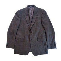 Jos A Bank Men&#39;s 44L Black Plaid 100% Wool Check Blazer Sport Jacket Coat - £34.58 GBP