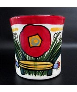 Kelly Jo For Nordstrom Mug Hand Painted Signed Floral Design Coffee Cup - £24.41 GBP