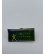 2001 &quot;Hit A Home Run For Summer&quot; Clutch Back Lapel Pin Continental Airlines - $16.45 CAD