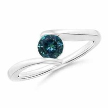 ANGARA 5mm Natural Teal Montana Sapphire Solitaire Ring in Sterling Silver - £367.77 GBP+