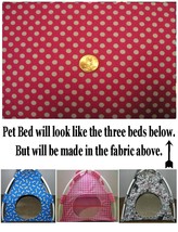 Large Pink &amp; White Dots Print Pup Tent Pet Bed for Cats/ Dogs /Ferrets/P... - $37.50