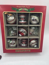 Christopher Radko Shiny Brite Christmas Ornaments Box Of 9 NEW 2.5” - $37.89