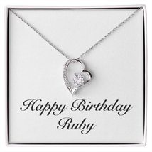 Happy Birthday Ruby - Forever Love Necklace Personalized Name - £47.22 GBP