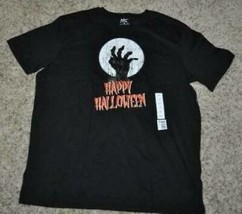 Mens Halloween Shirt HAPPY HALLOWEEN Black Crew Short Sleeve-sz XL - £9.05 GBP