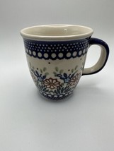 Vintage Boleslawiec Polish Pottery Coffee Mug 3 7/8” - £23.74 GBP