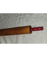 Vintage Wood Red Handle Rolling Pen Pie Maker Kitchen Cooking Baking - $18.99