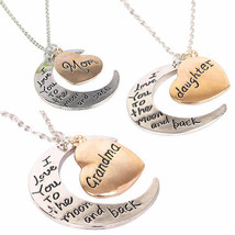 New 3pc Mom, Daughter, Grandma Necklace Set, Heart Pendant Necklace, Easter Gift - £20.83 GBP