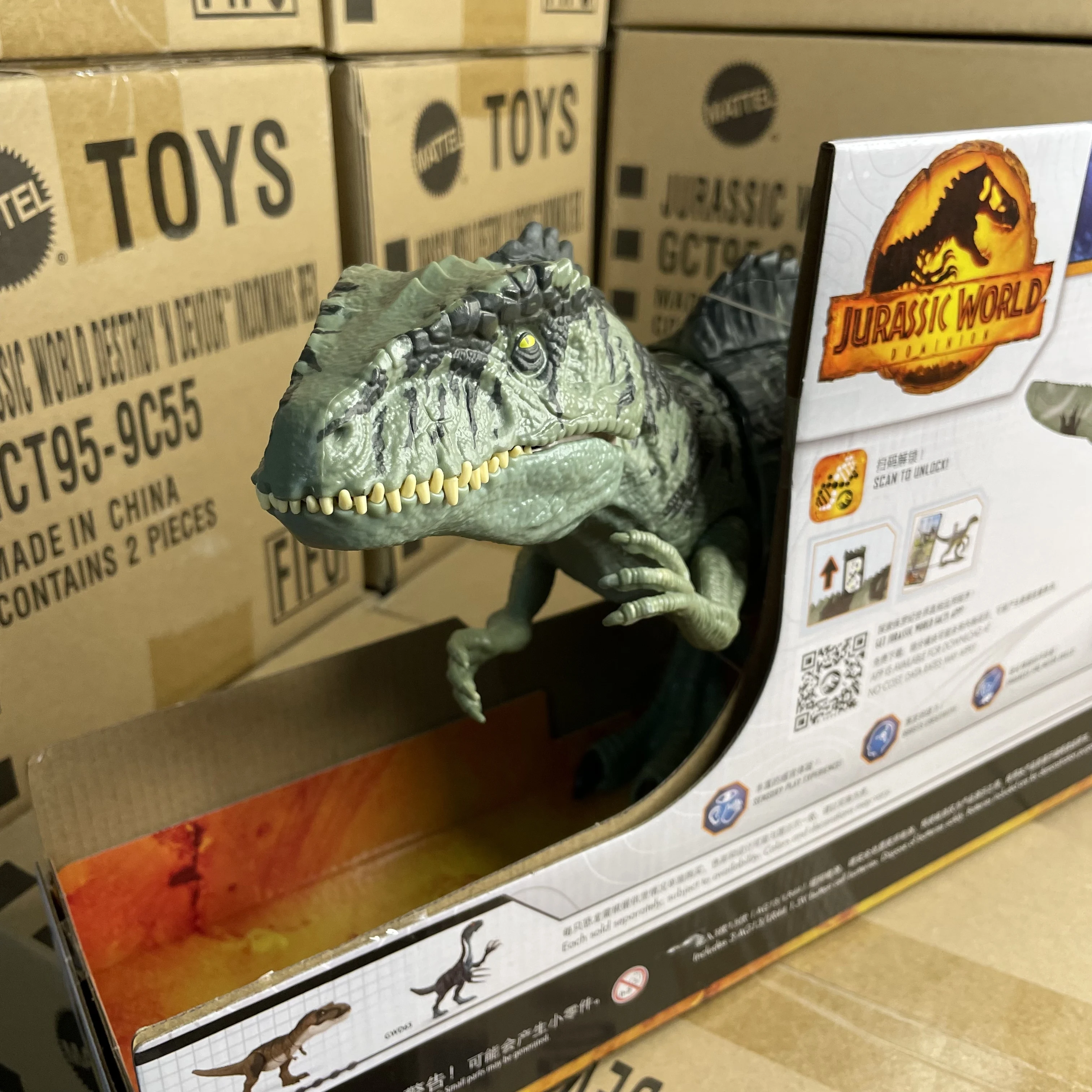 Mattel Jurassic World Dominion Giganotosaurus Strike And Roar Giant Dinosaur With Action Figures 0297