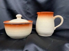 Vintage Franciscan Country Craft Russet Brown Lid Sugar Bowl and Creamer... - £22.31 GBP
