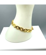 Vintage X Link Chain Bracelet, Gold Tone Chic Bangle - £22.48 GBP