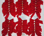 Red Velvet Christmas Holiday Bow Decorations Tree Decor 4.5 in. Bows Lot... - $12.00