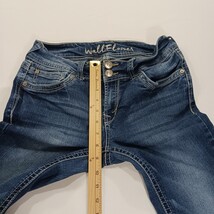 Wallflower WFI10247M Women's Blue Cotton Blend Cropped Denim Jeans Size 7 image 8