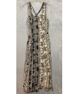 Vintage 90s Elisse Dress Rayon floral maxi sleeveless dress slit size 11/12 - £41.64 GBP
