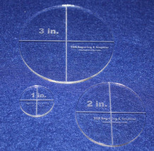 3 Piece Circle Set 1, 2, 3 Inches 1/8 Inch Clear Acrylic - Quilting Temp... - $22.33