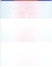 250 Blank Check Stock Paper - Check on Top - Color  Blue- Red- Blue - £14.48 GBP