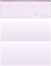 75 Blank Check Stock Paper - Check on Top -  Linen - Purple - $10.38