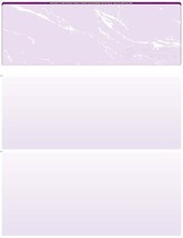 100 Blank Check Stock Paper - Check on top  Model 6588-Marble -Purple  - $13.00