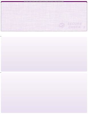 25 Blank Check Stock Paper - Check on Top - Linen - Purple - $4.74