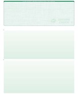 50 Blank Check Stock Paper - Check on Top - Green - Linen - $7.21