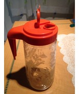 TANG orange juice Etched Tiger Lillies GLASS JUG container Retro Excelle... - $475.17 MXN