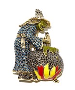 Heidi Daus a Hunched Witch Stirring a Potion in a Hot Cauldron Pin Brooch - £109.94 GBP