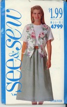 See &amp; Sew Pattern Butterick 4799 Misses Vest Top Skirt Sizes Large XL uncut - £3.14 GBP