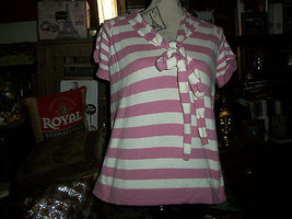 Whistles Of London  Sweet  Pink+White Knit Blouse Size 4 - £11.07 GBP