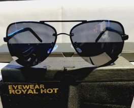 Unisex Aviator Sunglasses Polarized  100%UV Black Metal Frame Spring Hinge 60mm - £29.34 GBP