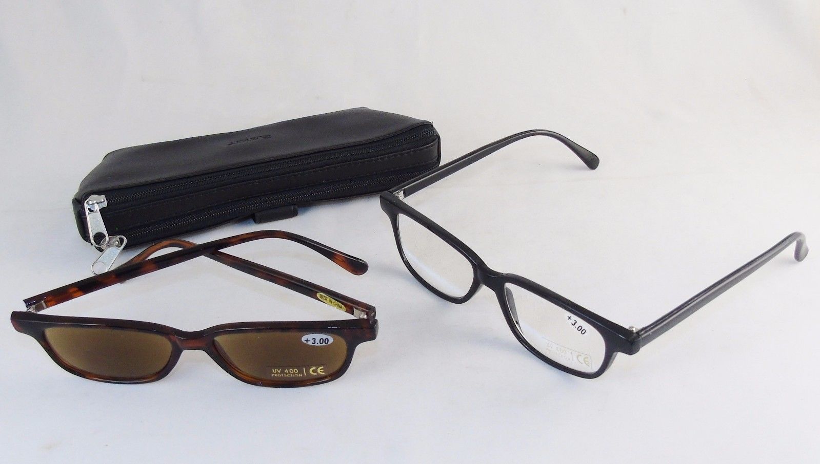 2 Pair Reading Glasses w/Leather Case & Cleaning Cloths ~ Strength 1.5 or 3.0 - $12.95