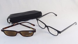 2 Pair Reading Glasses w/Leather Case &amp; Cleaning Cloths ~ Strength 1.5 or 3.0 - £10.20 GBP