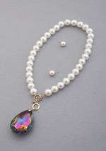 New Teardrop Crystal Pendant Beaded Necklace &amp; Earring Set - $17.33