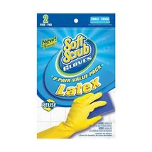 Soft Scrub Latex Cleaning Gloves Yellow Small - $6.95