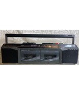 GE AM/FM Stereo Dual Radio Cassette Recorder Boombox 3-5630GYB VINTAGE W... - $72.93