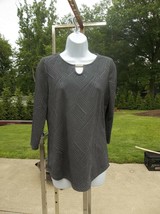 NWOT CHICOS CHARCOAL GRAY PATTERENED TUNIC 0 - £18.07 GBP