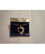 NEW LOVELY ROMAN FASHION JEWELRY GOLD CUBIC ZIRCONIA OPEN HEART LOVE  NE... - $11.99
