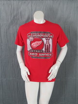 Detroit Red Wings Shirt (Retro) - 02 Stanley Cup Champs by Majestic -Men's Large - £38.31 GBP