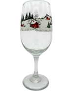VTG Libbey Currier &amp; Ives Christmas Village Clear Glass 12 oz Water Gobl... - $44.95