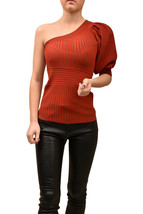 Ronny Kobo Womens Top One Shoulder Slim Rib Knit Red Size Xs - £67.70 GBP