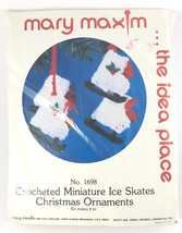 Mary Maxim Kit Crocheted Miniature Ice Skates Christmas Ornament No.1698 - $473.66 MXN