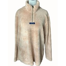 Lauren James Co PREPTEC Womens Quarter Zip Sherpa Pullover Beige Size Large - £20.87 GBP