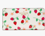 New Kate Spade Madison Strawberry Vine Large Slim Bifold Wallet Cream Multi - $66.41