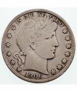 1906-D 50C Barber Half Dollar in Fine Condition, Light Gray Color - $78.19 CAD